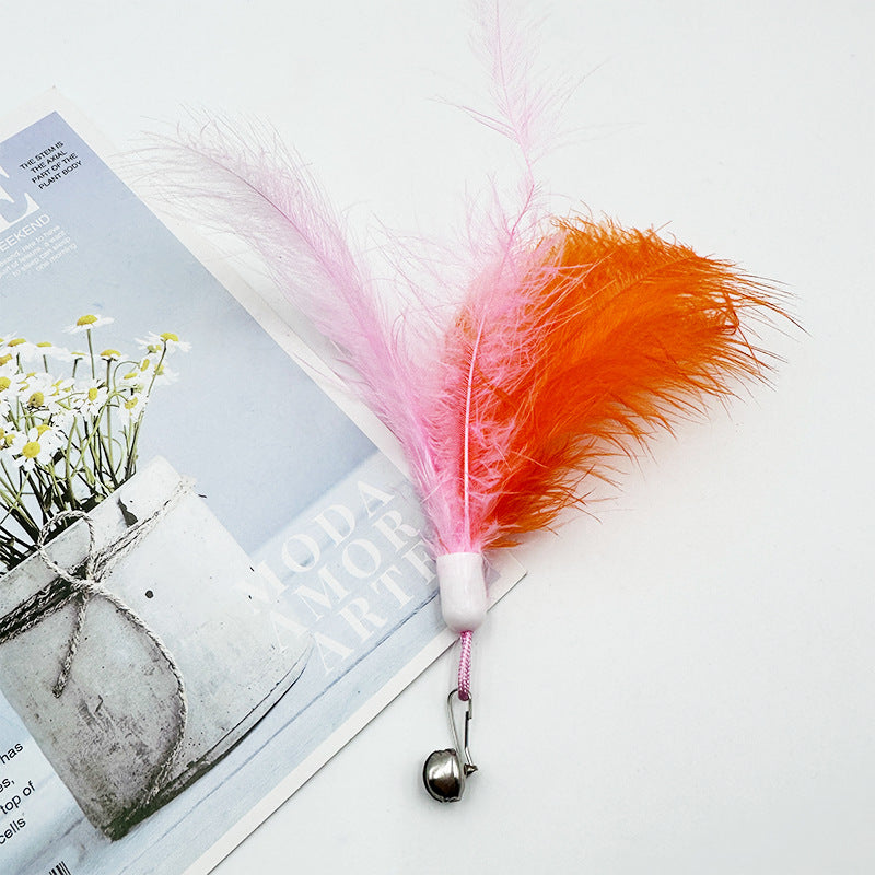 Interactive Cat Feather Toy with Bell