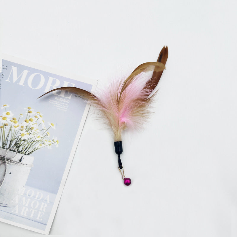 Interactive Cat Feather Toy with Bell