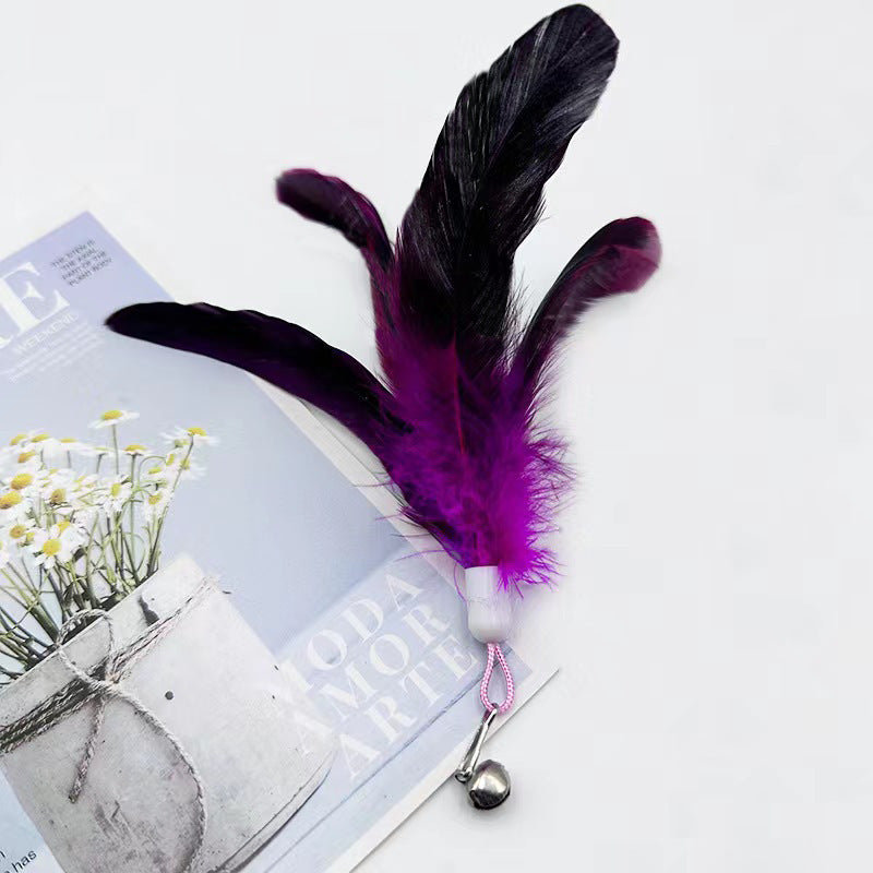 Interactive Cat Feather Toy with Bell