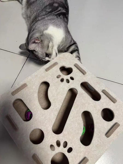 Interactive Cat Maze Toy with Bell Ball
