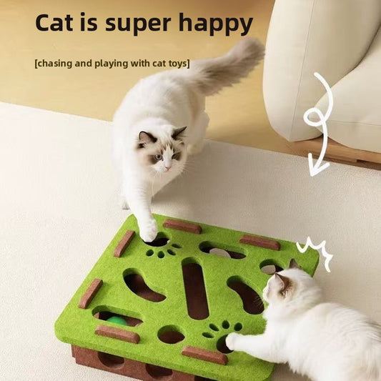 Interactive Cat Maze Toy with Bell Ball