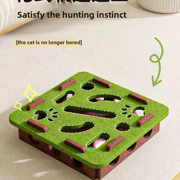 Interactive Cat Maze Toy with Bell Ball
