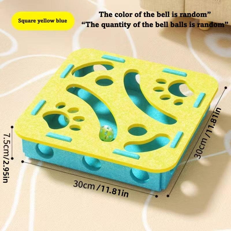 Interactive Cat Maze Toy with Bell Ball