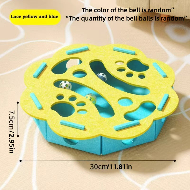 Interactive Cat Maze Toy with Bell Ball