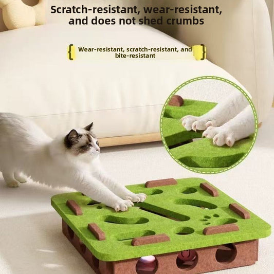 Interactive Cat Maze Toy with Bell Ball
