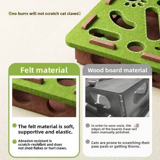Interactive Cat Maze Toy with Bell Ball