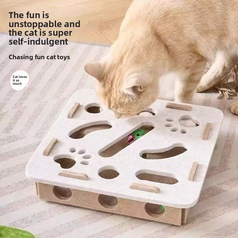 Interactive Cat Maze Toy with Bell Balls