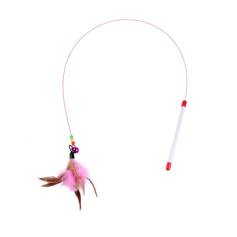 Interactive Cat Teaser Fishing Rod with Feather and Bell