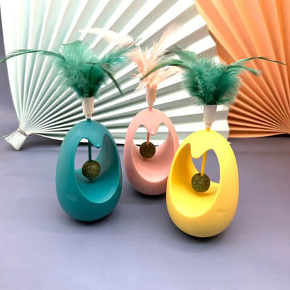 Interactive Cat Toy with Feather Wand and Catnip Ball
