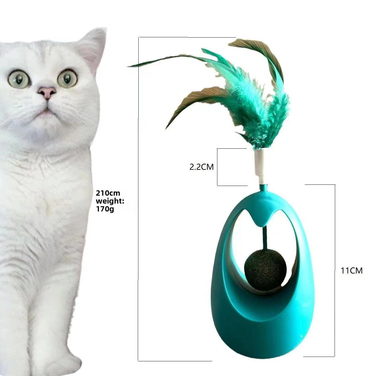 Interactive Cat Toy with Feather Wand and Catnip Ball