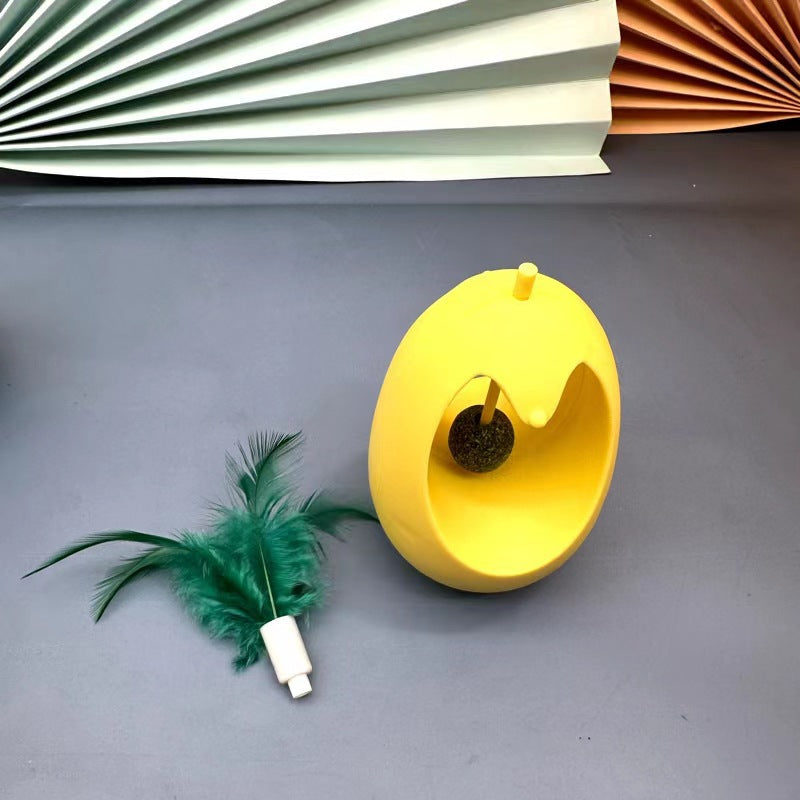 Interactive Cat Toy with Feather Wand and Catnip Ball
