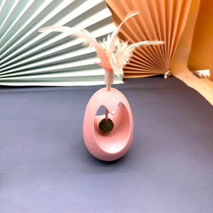 Interactive Cat Toy with Feather Wand and Catnip Ball