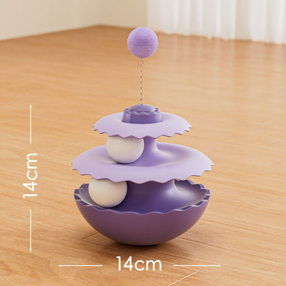 Interactive Cat Turntable Toy with Balls
