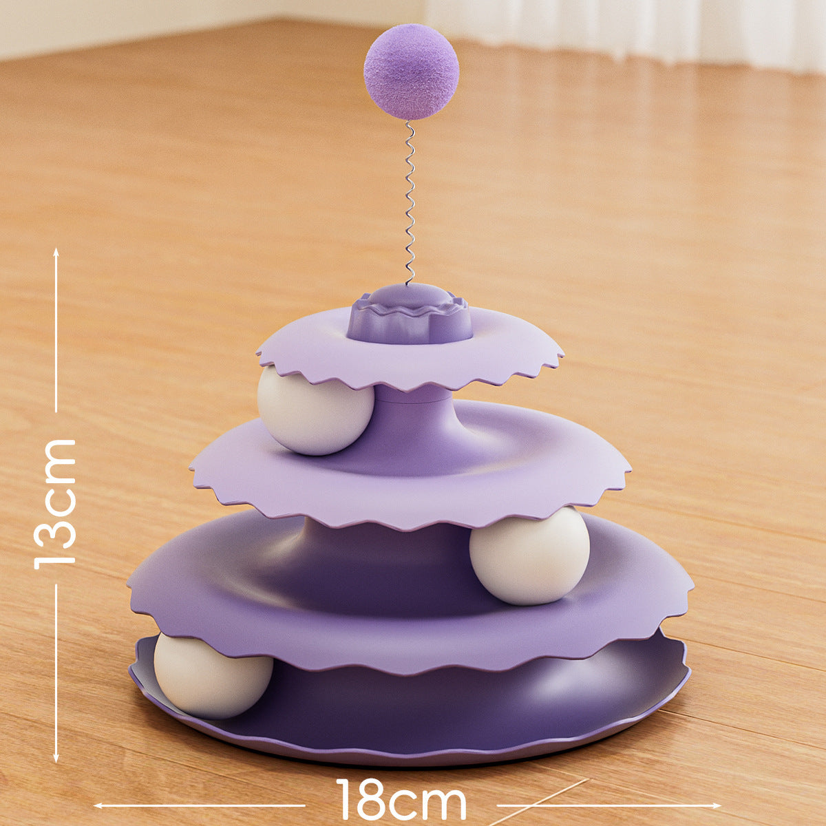 Interactive Cat Turntable Toy with Balls