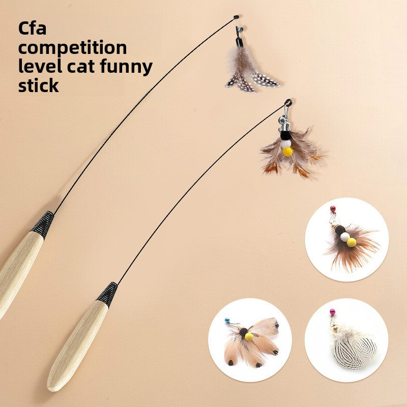 Interactive Feather Teaser Wand for Cats