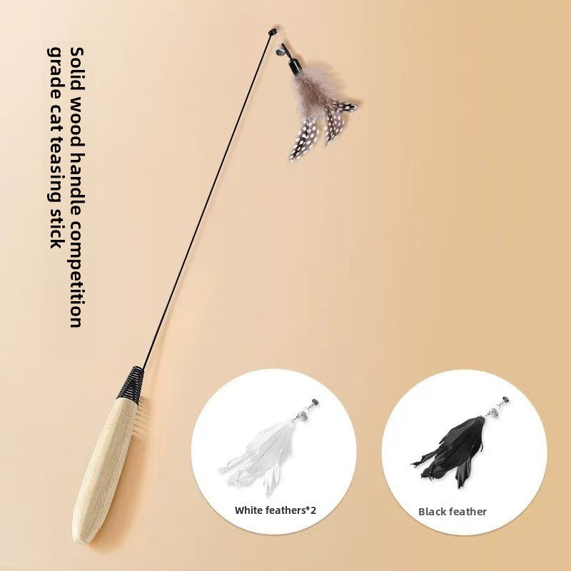 Interactive Feather Teaser Wand for Cats