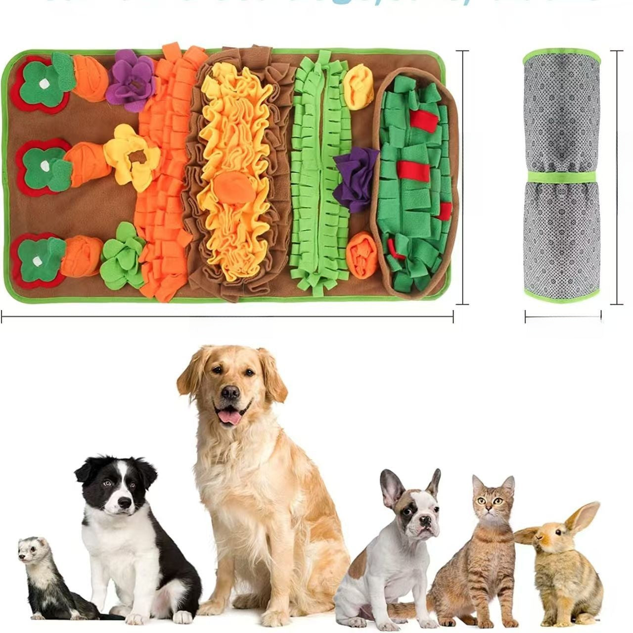 Interactive Pet Foraging Mat Slow Feeder Puzzle Toy