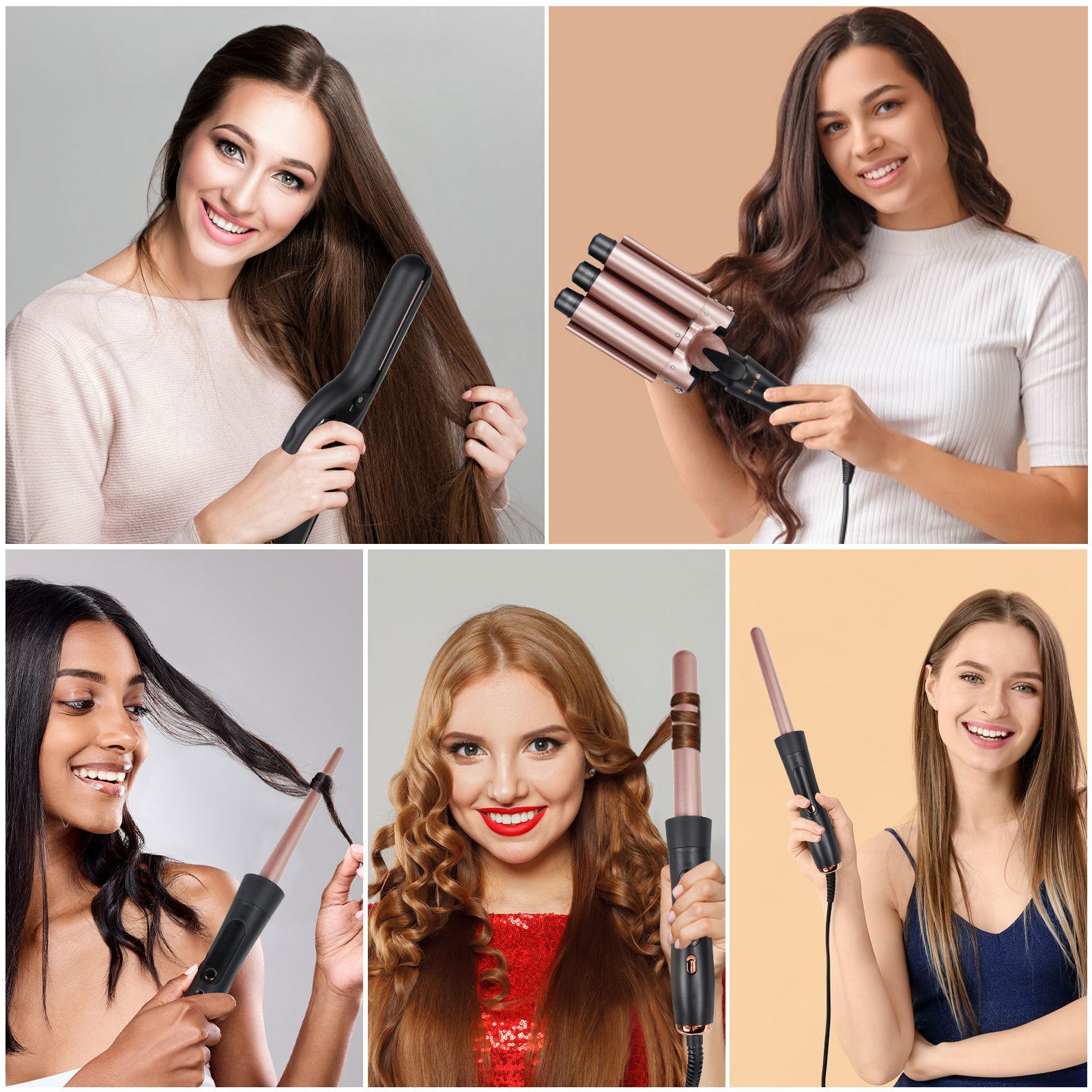 Interchangeable Multi-Head Curling Iron Styler
