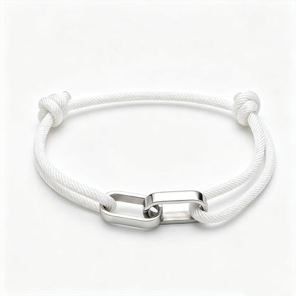 Interlocking Couple Engraved Milanese Bracelet