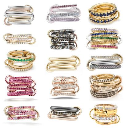 Interlocking Stackable Zircon Rings