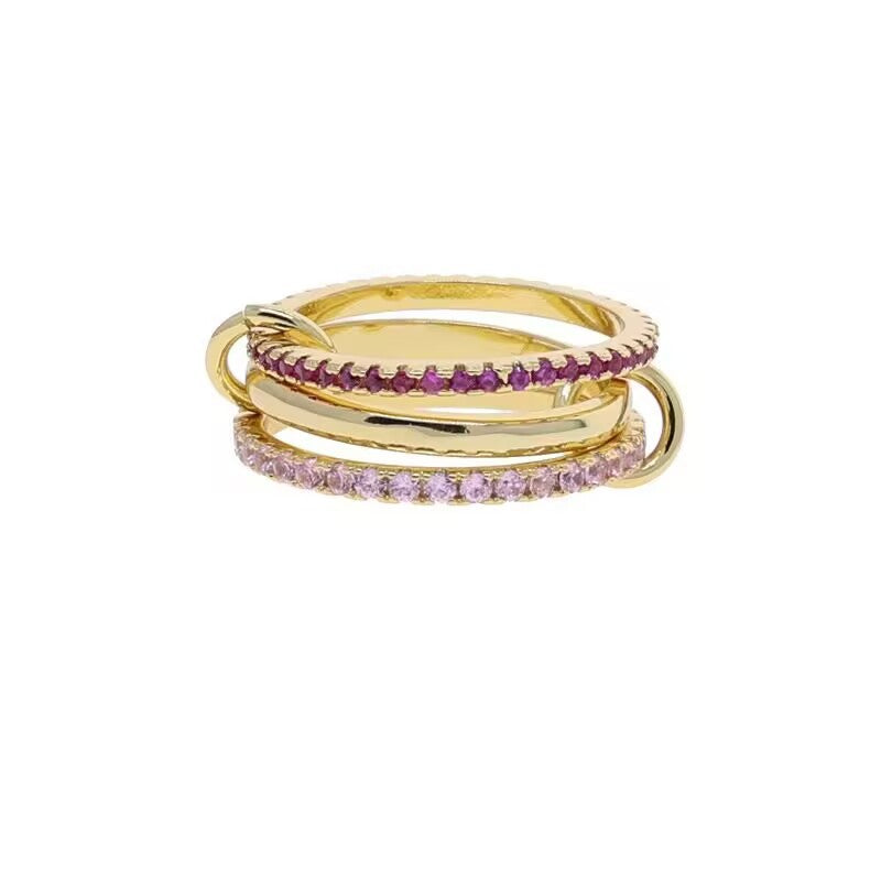 Interlocking Stackable Zircon Rings