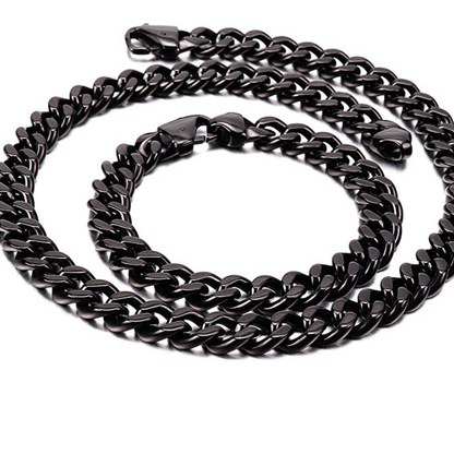 Interlocking Stainless Steel Chain Necklace and Bracelet