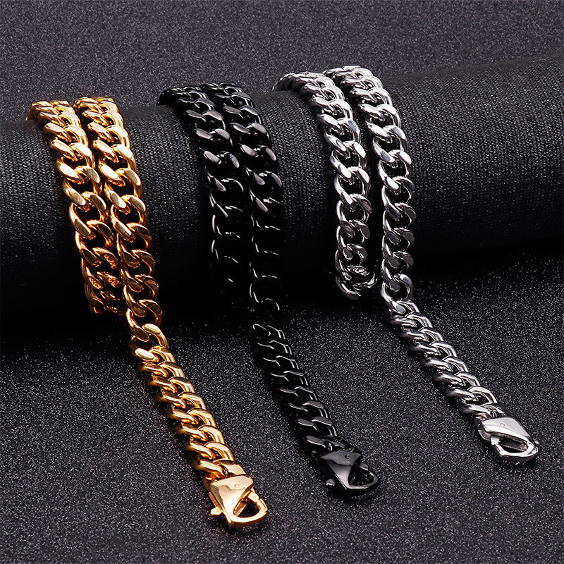 Interlocking Stainless Steel Chain Necklace and Bracelet