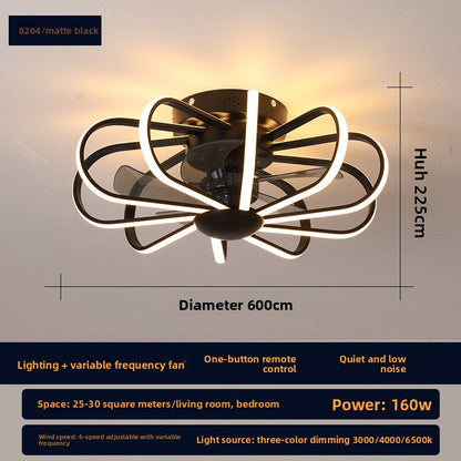 Invisible Blade Ceiling Fan Lamp with LED Light