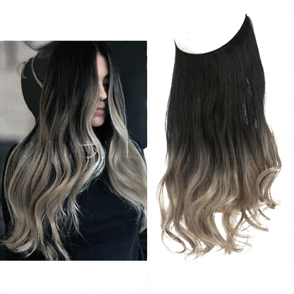 Invisible natural long curly hair