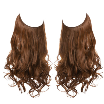 Invisible U-Shaped Hair Extensions Long Curly Synthetic Clip-in Ponytail