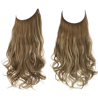 Invisible U-Shaped Hair Extensions Long Curly Synthetic Clip-in Ponytail