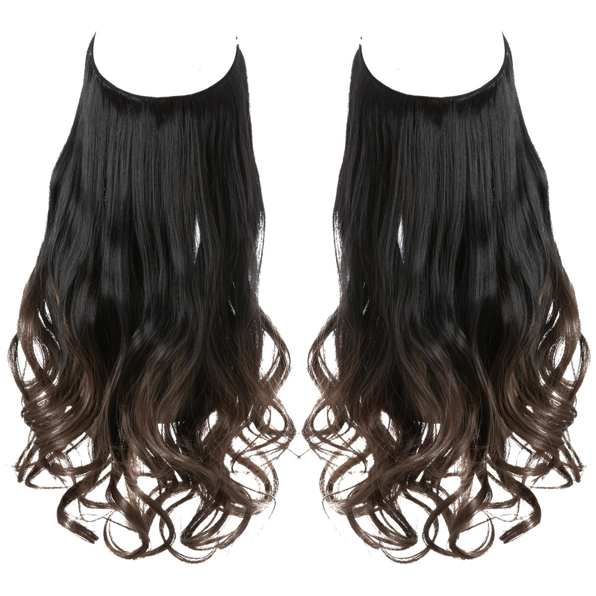 Invisible U-Shaped Hair Extensions Long Curly Synthetic Clip-in Ponytail