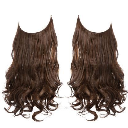 Invisible U-Shaped Hair Extensions Long Curly Synthetic Clip-in Ponytail