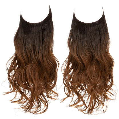 Invisible U-Shaped Hair Extensions Long Curly Synthetic Clip-in Ponytail