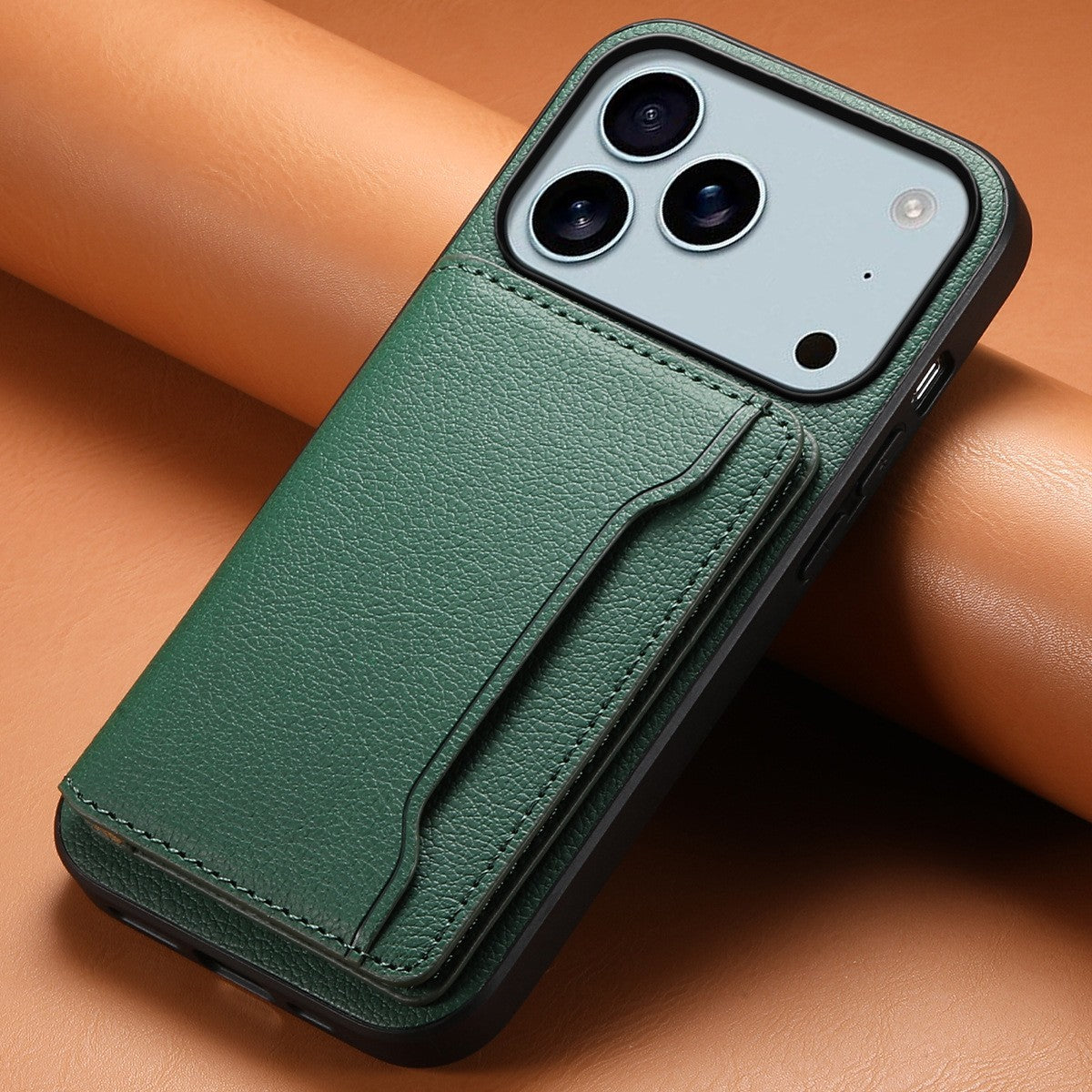 iPhone Leather Case with Card Holder and Stand