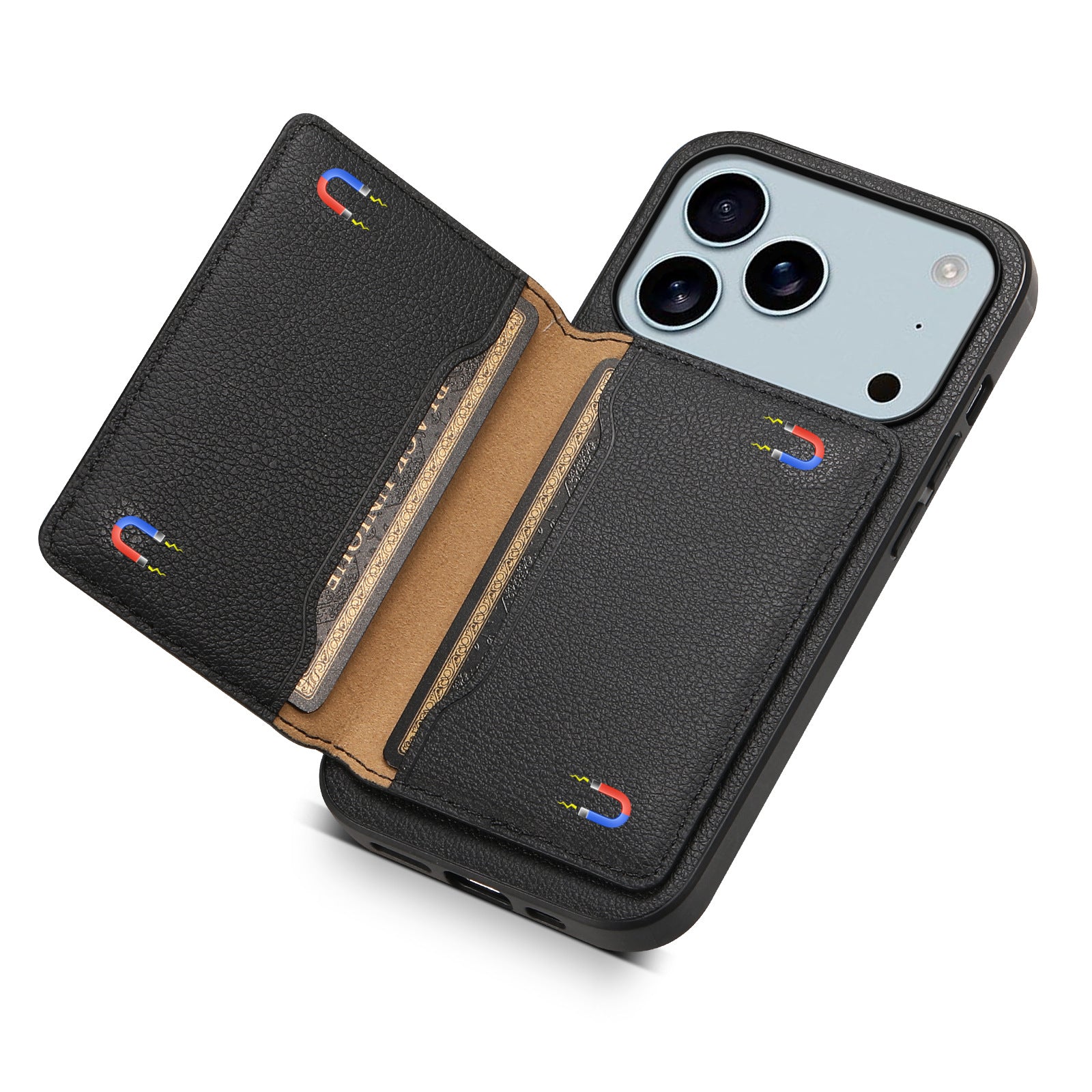 iPhone Leather Case with Card Holder and Stand