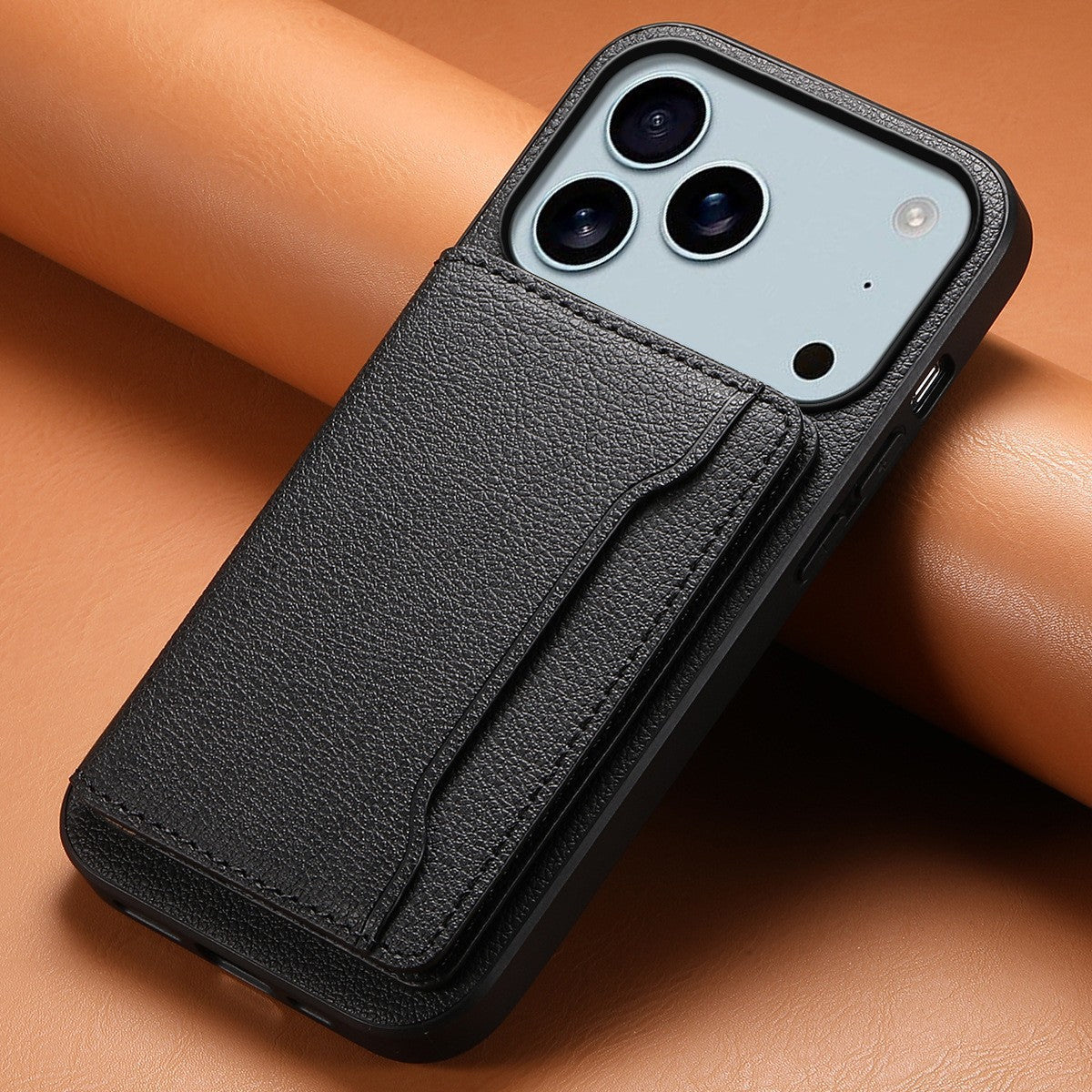 iPhone Leather Case with Card Holder and Stand