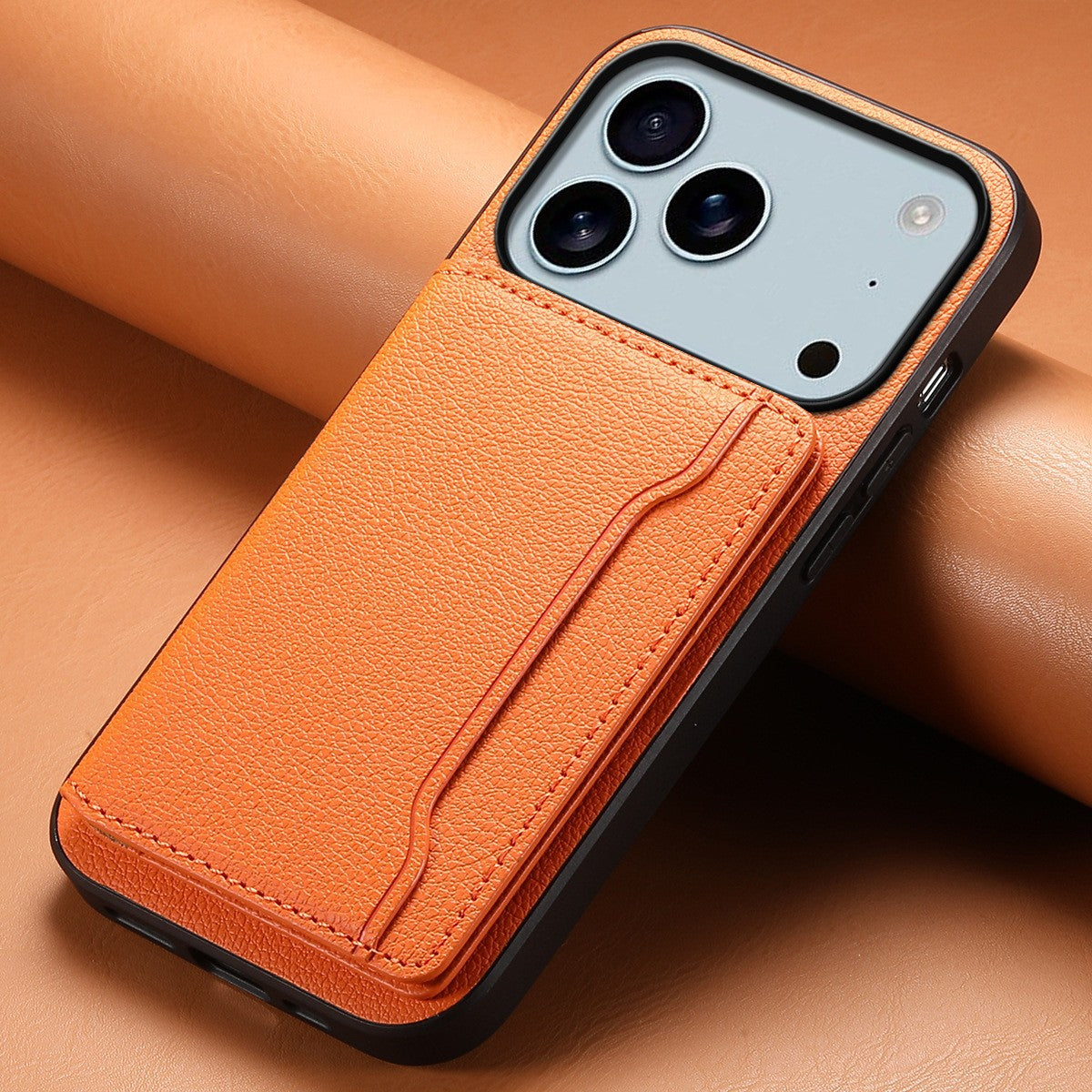 iPhone Leather Case with Card Holder and Stand