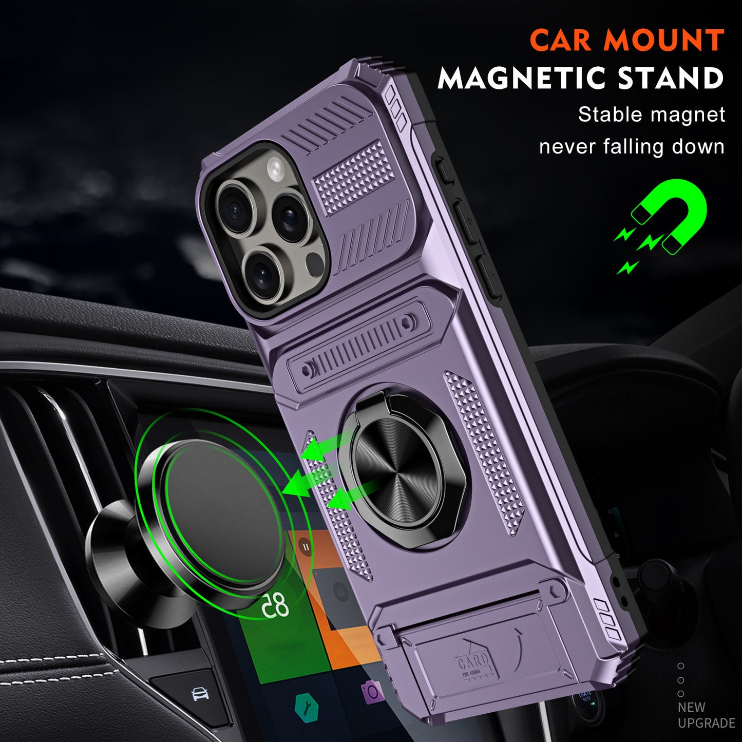 iPhone Phone Case with Card Slot and Magnetic Holder
