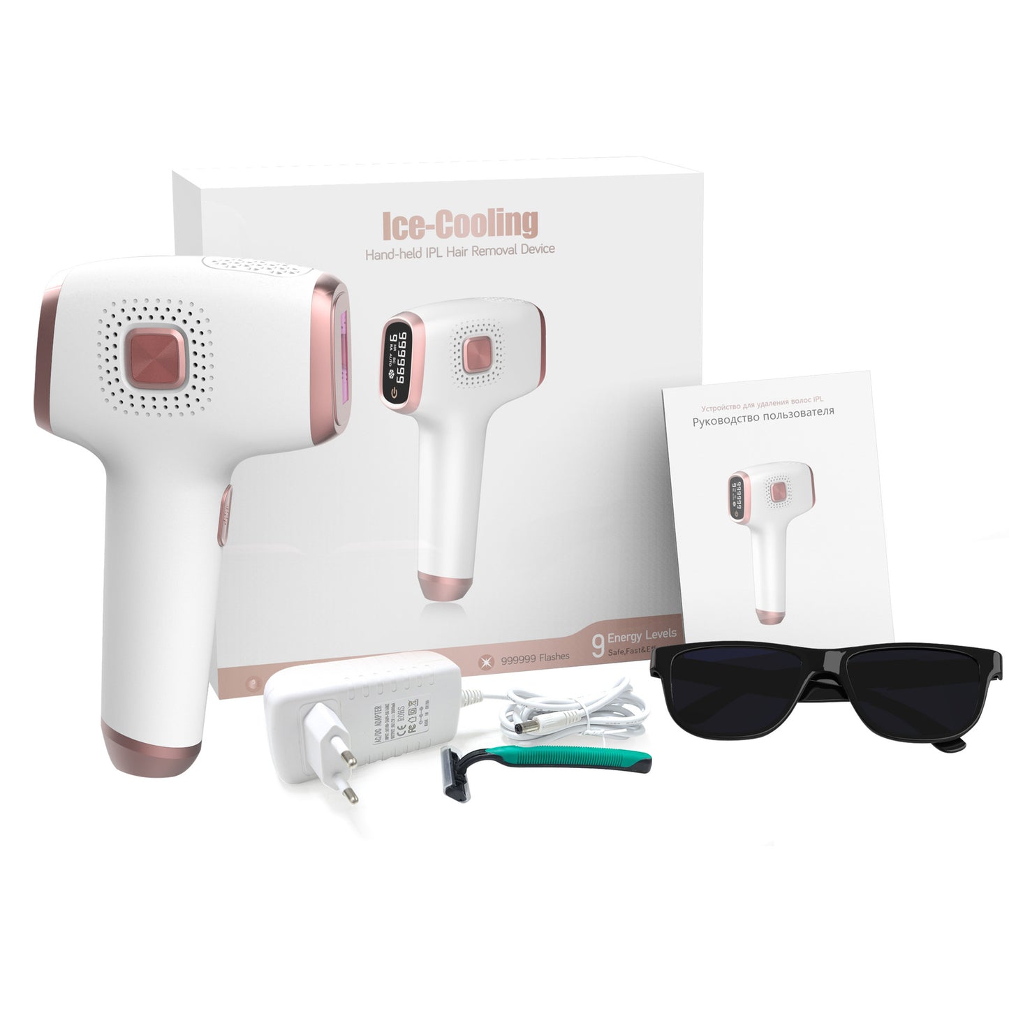 IPL Hair Removal Device with Ice Cooling