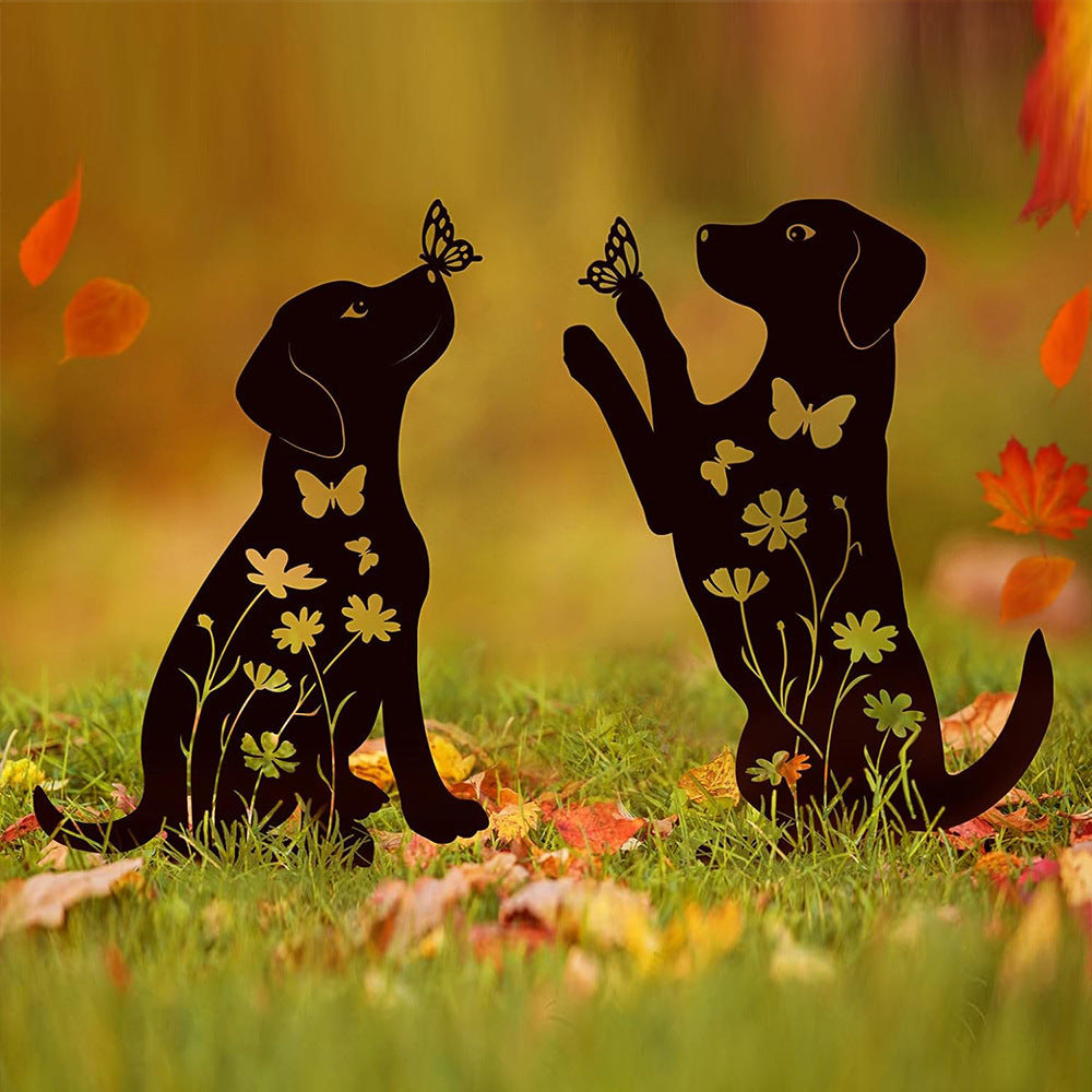 Iron Animal Garden Decorations Ground Insert Art