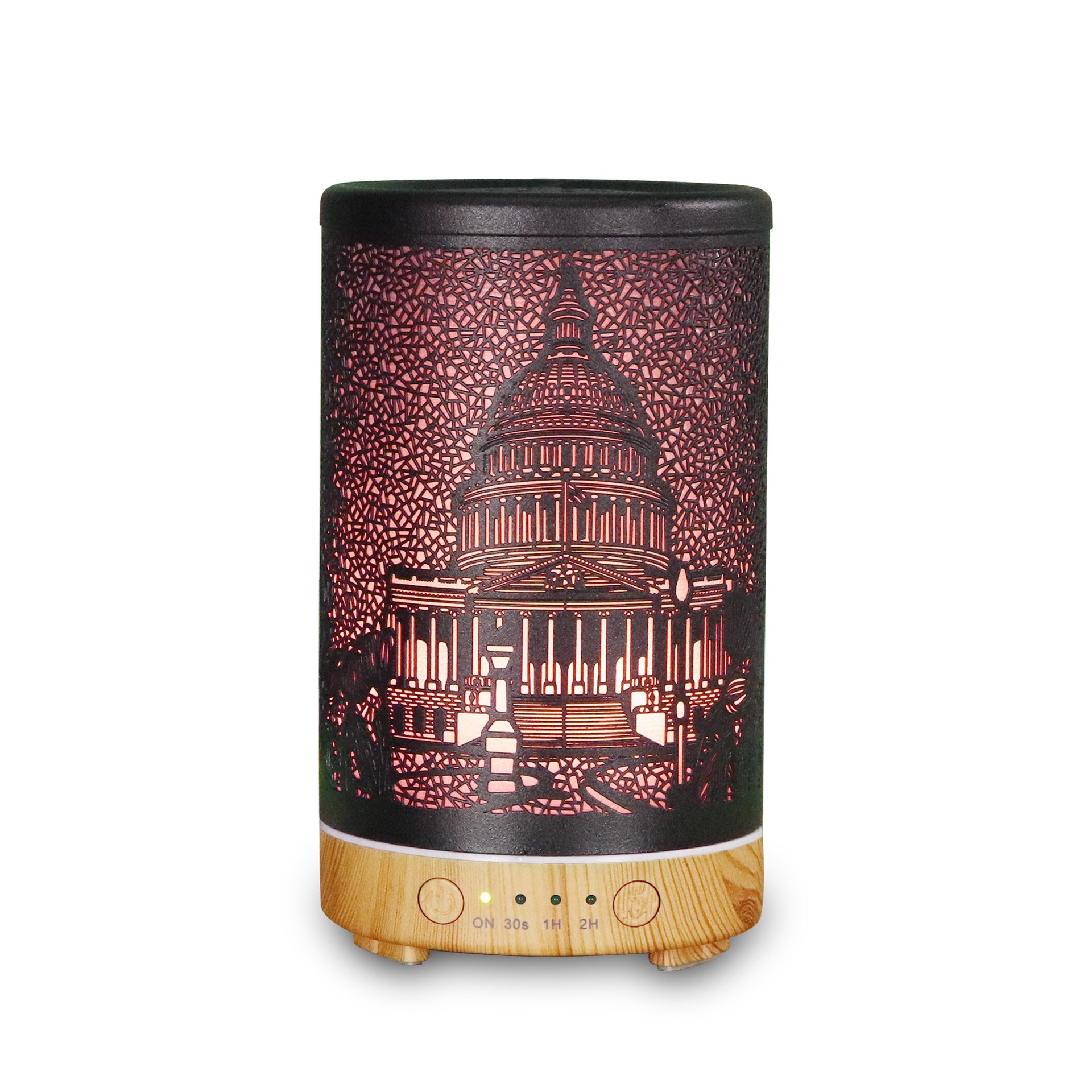 Iron Art Aromatherapy Humidifier with Wood Grain Base