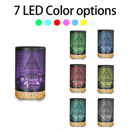 Iron Art Aromatherapy Humidifier with Wood Grain Base
