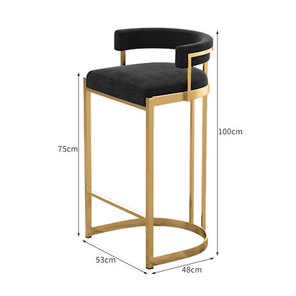 Iron Art Backrest Bar Stool Nordic Minimalist High Stool