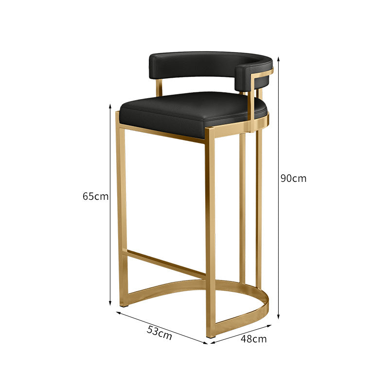 Iron Art Backrest Bar Stool Nordic Minimalist High Stool