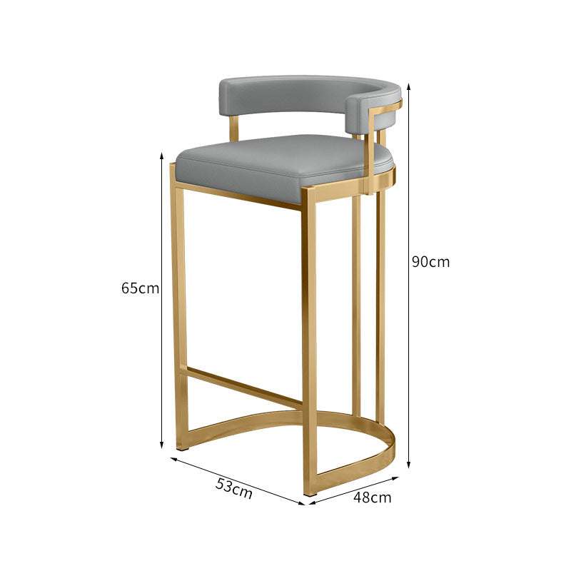 Iron Art Backrest Bar Stool Nordic Minimalist High Stool