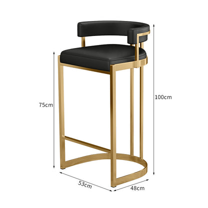 Iron Art Backrest Bar Stool Nordic Minimalist High Stool