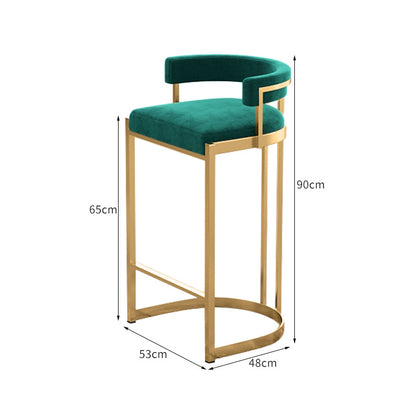 Iron Art Backrest Bar Stool Nordic Minimalist High Stool