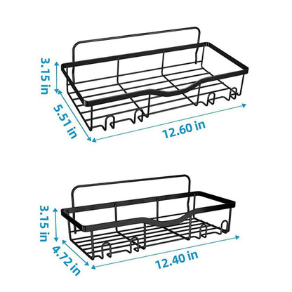 Iron Bathroom Storage Rack with No-Drill Mounting