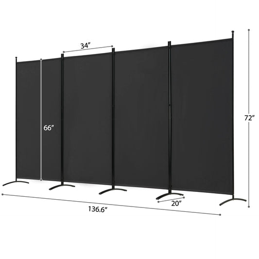 Iron Office Partition Screen Foldable Push-Pull Design